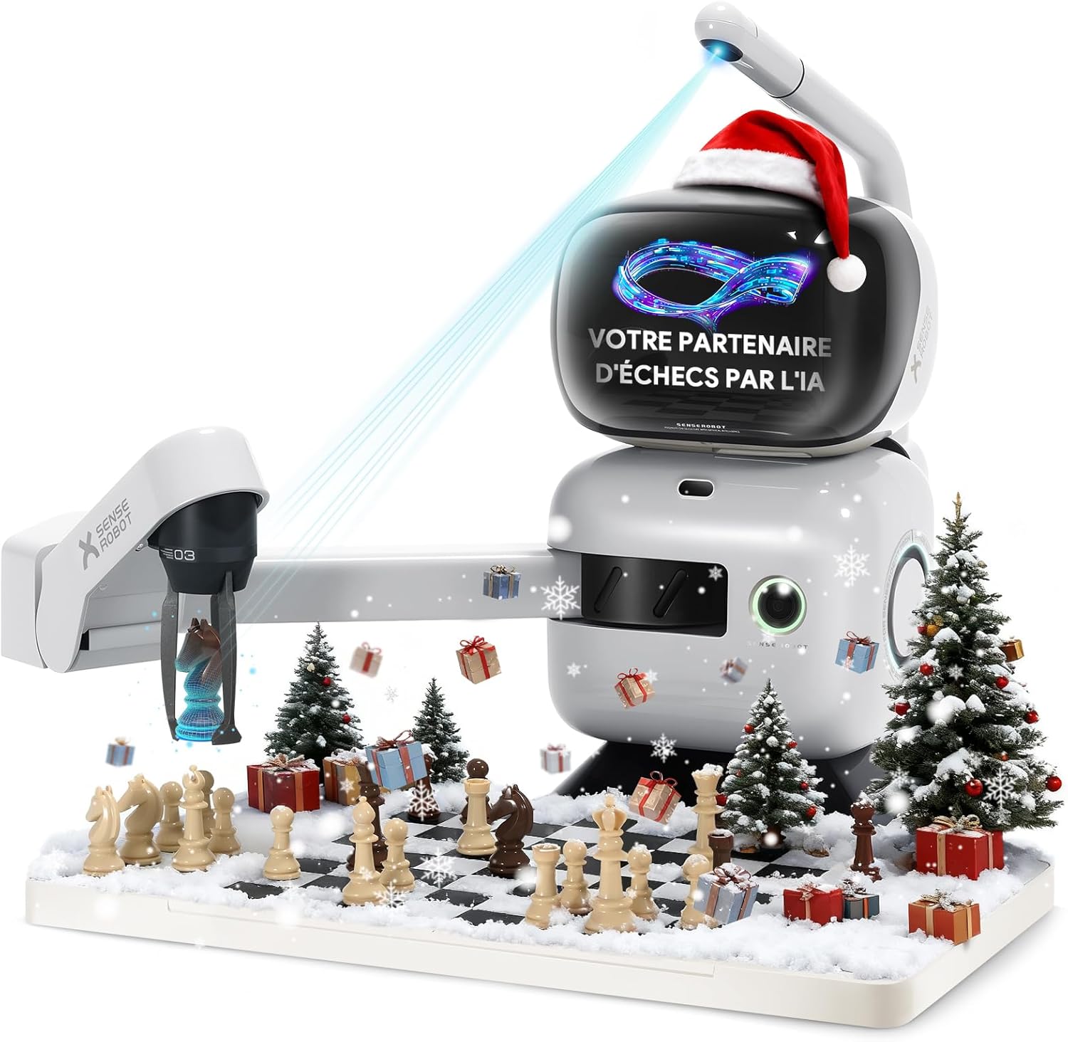 Link to AI Chess Robot with Robotic Arm Electronic Computer Chess Board– 25 AI Levels, 1200+ Exercises, Endgame Trainer, Classic Game Replay, Voice Coaching, Lichess Integration!